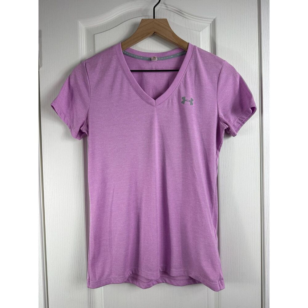Under Armour Women's V-Neck Threadborne Train Twist T-Shirt Purple Size XS